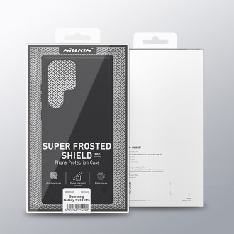 Nillkin Super Frosted Shield Pro pro pancéřové pouzdro Samsung Galaxy S23 Ultra + stojánek na telefon modrý