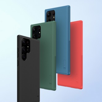 Nillkin Super Frosted Shield Pro pro pancéřové pouzdro Samsung Galaxy S23 Ultra + stojánek na telefon modrý