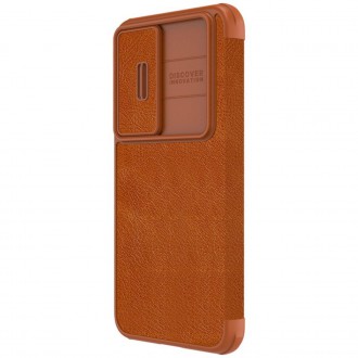 Nillkin Qin Leather Pro Case pro Samsung Galaxy S23 Flip Cover Cover Camera Brown