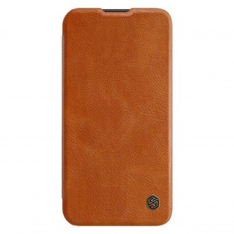 Nillkin Qin Leather Pro Case pro Samsung Galaxy S23+ flip cover kryt fotoaparátu hnědý