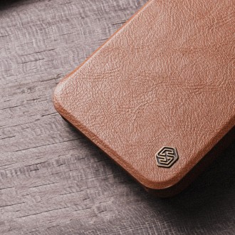 Nillkin Qin Leather Pro Case pro Samsung Galaxy S23+ flip cover kryt fotoaparátu hnědý