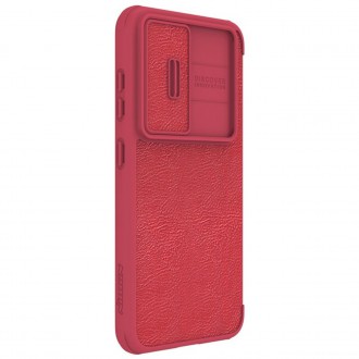 Nillkin Qin Leather Pro Case pro Samsung Galaxy S23+ flip cover kryt fotoaparátu červený