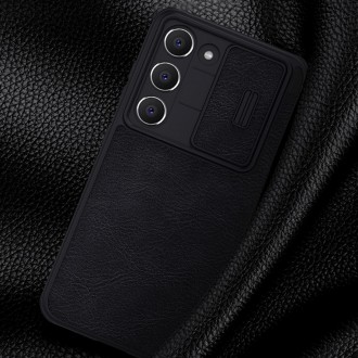 Nillkin Qin Leather Pro Case pro Samsung Galaxy S23+ flip cover kryt fotoaparátu červený