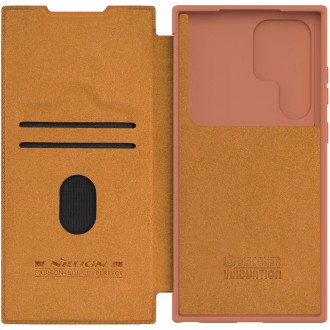 Nillkin Qin Leather Pro Case pro Samsung Galaxy S23 Ultra Cover with Flip Camera Cover Brown