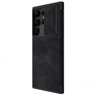Nillkin Qin Leather Pro Case pro Samsung Galaxy S23 Ultra Cover with Flip Camera Cover Black