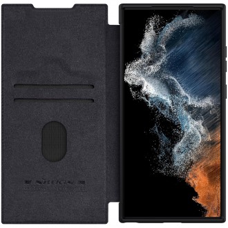 Nillkin Qin Leather Pro Case pro Samsung Galaxy S23 Ultra Cover with Flip Camera Cover Black