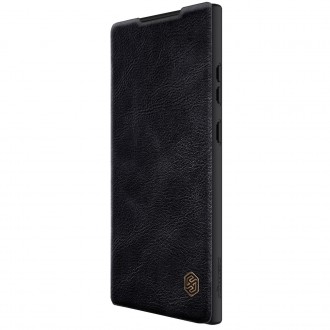 Nillkin Qin Leather Pro Case pro Samsung Galaxy S23 Ultra Cover with Flip Camera Cover Black