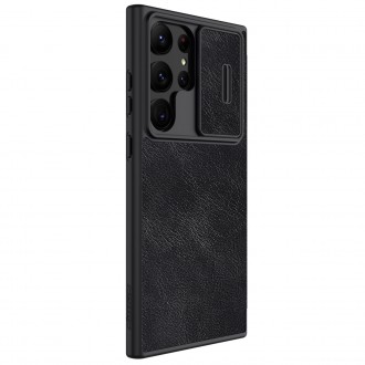 Nillkin Qin Leather Pro Case pro Samsung Galaxy S23 Ultra Cover with Flip Camera Cover Black