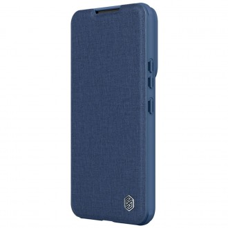 Nillkin Qin Cloth Pro Case pro Samsung Galaxy S23 Cover with Flip Camera Cover modrý