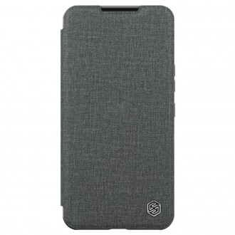 Nillkin Qin Cloth Pro pro Samsung Galaxy S23 Cover with Flip Camera Cover Grey