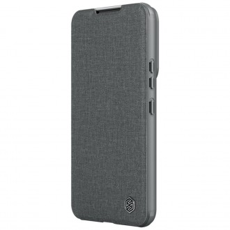 Nillkin Qin Cloth Pro pro Samsung Galaxy S23 Cover with Flip Camera Cover Grey