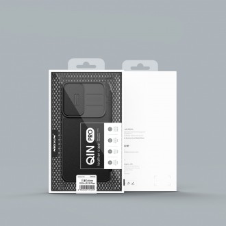 Nillkin Qin Cloth Pro pro Samsung Galaxy S23 Cover with Flip Camera Cover Grey