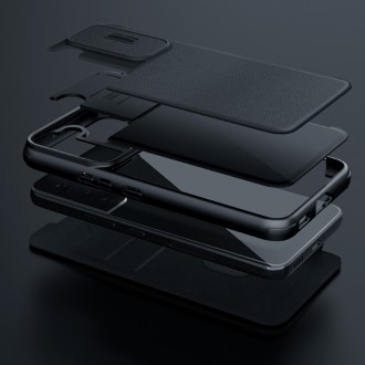 Nillkin Qin Cloth Pro pro Samsung Galaxy S23 Cover with Flip Camera Cover Grey