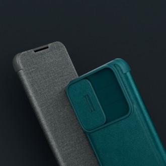 Nillkin Qin Cloth Pro pro Samsung Galaxy S23 Cover with Flip Camera Cover Grey