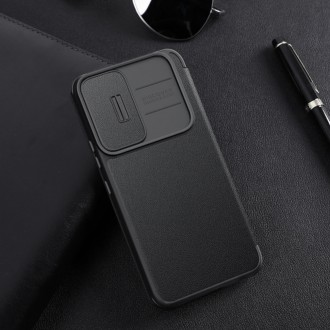 Nillkin Qin Cloth Pro pro Samsung Galaxy S23 Cover with Flip Camera Cover Grey