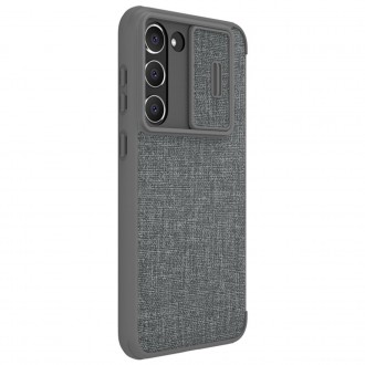 Nillkin Qin Cloth Pro pro Samsung Galaxy S23+ Flip Cover Kryt fotoaparátu šedý