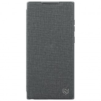 Nillkin Qin Cloth Pro pro Samsung Galaxy S23 Ultra Cover with Flip Camera Cover Grey