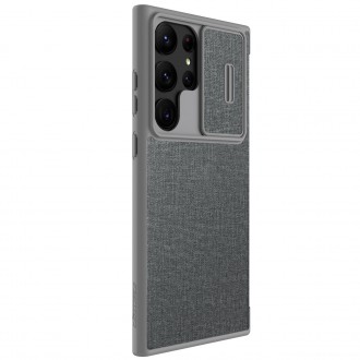 Nillkin Qin Cloth Pro pro Samsung Galaxy S23 Ultra Cover with Flip Camera Cover Grey