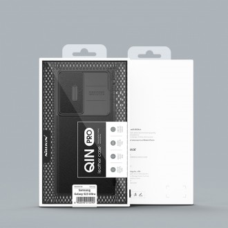 Nillkin Qin Cloth Pro pro Samsung Galaxy S23 Ultra Cover with Flip Camera Cover Grey