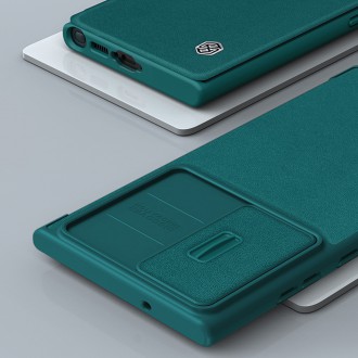 Nillkin Qin Leather Pro Case Samsung Galaxy S23+ Flip Cover Kryt fotoaparátu zelený