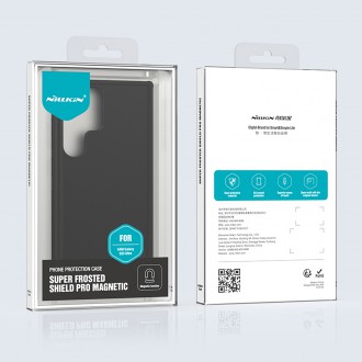 Magnetické pouzdro Nillkin Super Frosted Shield Pro pro Samsung Galaxy S23 Ultra s pancéřovým krytem MagSafe černé