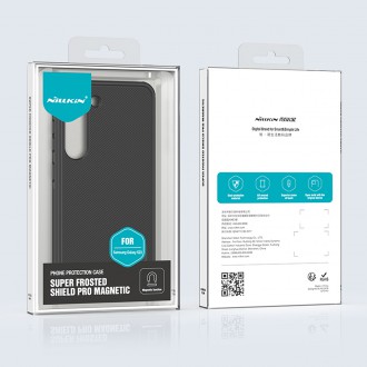 Magnetické pouzdro Nillkin Super Frosted Shield Pro pro Samsung Galaxy S23 Plus s pancéřovým krytem MagSafe černé