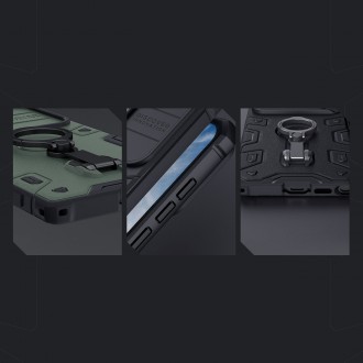 Nillkin CamShield Armor Pro Case pro Samsung Galaxy S23 Ultra Armor Cover s kroužkovým stojánkem pro ochranu fotoaparátu černý