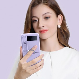 Nillkin CamShield Silky silikonové pouzdro pro Samsung Galaxy Z Flip 4 silikonový kryt s ochranou fotoaparátu fialové