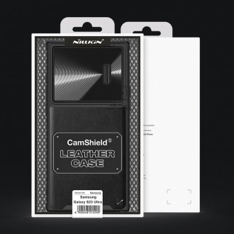 Nillkin CamShield Leather S Case pro kryt Samsung Galaxy S23 Ultra s krytem fotoaparátu černý