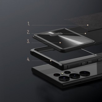 Nillkin CamShield Leather S Case pro kryt Samsung Galaxy S23 Ultra s krytem fotoaparátu černý