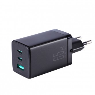 Rychlonabíječka Joyroom GaN 65W USB, 2x USB C černá + USB C kabel - USB C 100W 1,2m (TCG01)