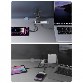 Rychlonabíječka Joyroom GaN 65W USB, 2x USB C černá + USB C kabel - USB C 100W 1,2m (TCG01)