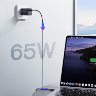 Rychlonabíječka Joyroom GaN 65W USB, 2x USB C černá + USB C kabel - USB C 100W 1,2m (TCG01)