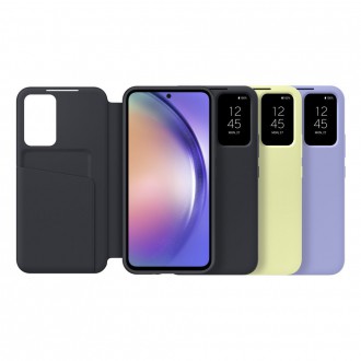 Pouzdro Samsung Smart View Wallet Case pro Samsung Galaxy A54 5G kryt s chytrým výklopným okénkem peněženka na karty modrá (EF-ZA546CVEGWW)