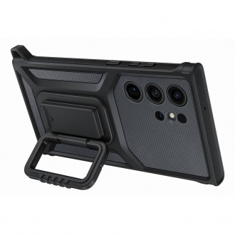 Pouzdro Samsung Rugged Gadget pro Samsung Galaxy S23 Ultra Rugged Cover Ring Holder Stand Gray (EF-RS918CBEGWW)