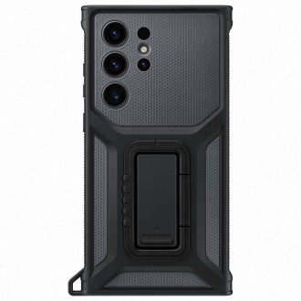 Pouzdro Samsung Rugged Gadget pro Samsung Galaxy S23 Ultra Rugged Cover Ring Holder Stand Gray (EF-RS918CBEGWW)