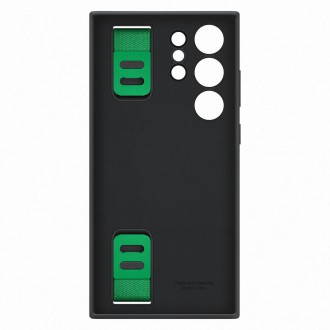 Silikonový kryt Samsung Galaxy S23 Ultra silikonový kryt s páskem na zápěstí černý (EF- Samsung )