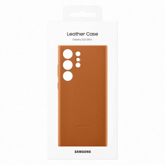 Pouzdro Samsung Leather Cover pro Samsung Galaxy S23 Ultra pouzdro z přírodní velbloudí kůže (EF-VS918LAEGWW)
