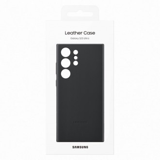 Pouzdro Samsung Leather Cover pro Samsung Galaxy S23 Ultra pouzdro z pravé kůže černé (EF-VS918LBEGWW)