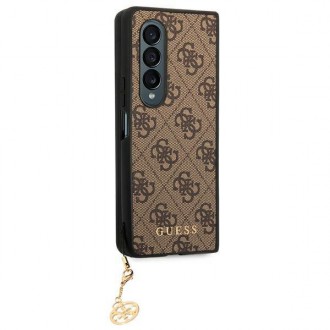 Guess GUHCZFD4GF4GBR F936 Z Fold 4 brązowy/brown hard case 4G Charms Collection