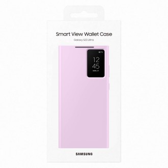 Pouzdro Samsung Smart View Wallet pro Samsung Galaxy S23 Ultra Cover with Smart Flip Window Card Wallet Lilac (EF-ZS918CVEGWW)