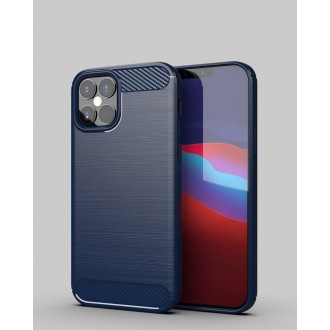 Carbon Case Flexible Cover TPU Case for iPhone 12 Pro / iPhone 12 blue