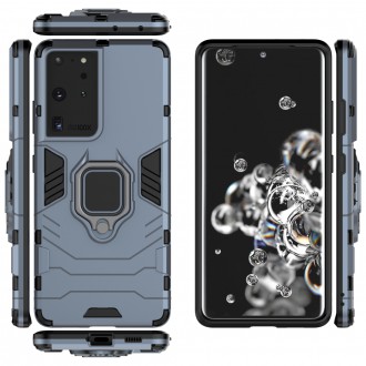 Ring Armor Case Kickstand Tough Rugged Cover for Samsung Galaxy S21 Ultra 5G blue