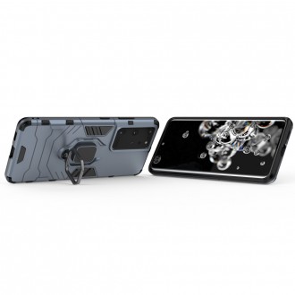Ring Armor Case Kickstand Tough Rugged Cover for Samsung Galaxy S21 Ultra 5G blue