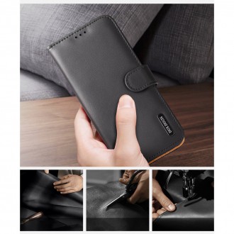 Dux Ducis Hivo Genuine Leather Bookcase type case for Samsung Galaxy S21 FE red