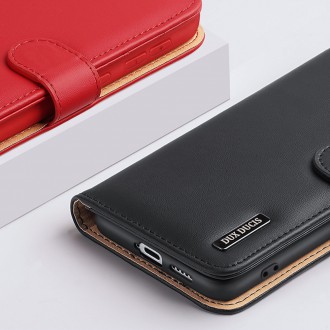 Dux Ducis Hivo Genuine Leather Bookcase type case for Samsung Galaxy S21 FE red
