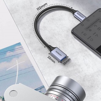 Ugreen OTG adaptérový kabel USB-C (samec) - USB-A (samice) 5 Gb/s 0,15 m černý (US378)