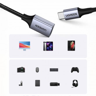 Ugreen OTG adaptérový kabel USB-C (samec) - USB-A (samice) 5 Gb/s 0,15 m černý (US378)