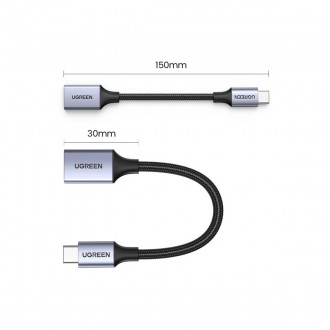 Ugreen OTG adaptérový kabel USB-C (samec) - USB-A (samice) 5 Gb/s 0,15 m černý (US378)