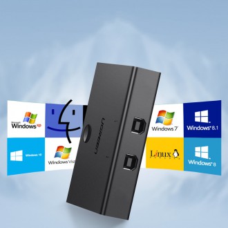 Ugreen přepínač 2xUSB-B - USB-A černý (30345)